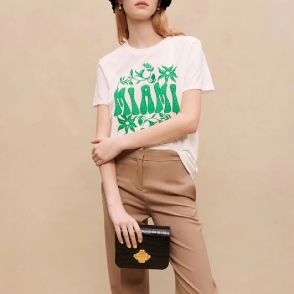 Maje Parisian Chic Miami Short Sleeve Tee - Picture 9 of 14